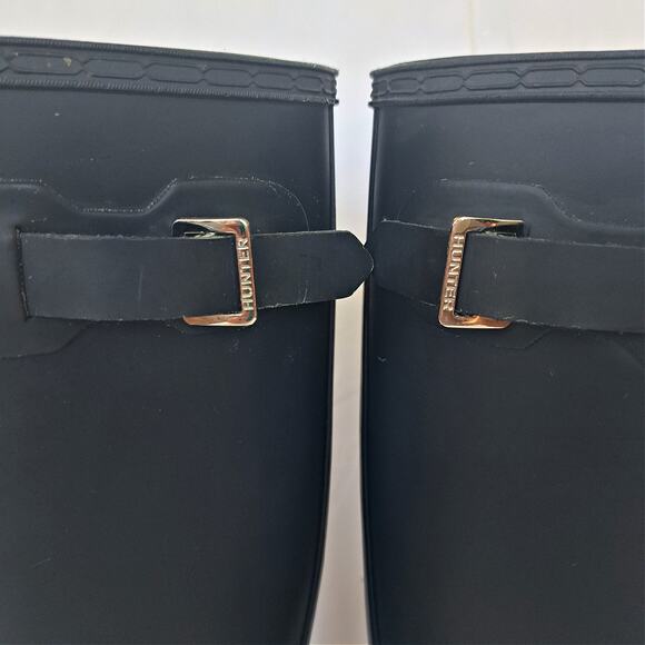 HUNTER Iconic Original Tall Rain BOOTS Size 6 Navy Blue Preppy - Picture 9 of 9